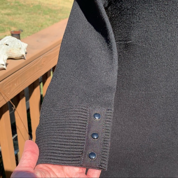 WHBM Knit Black Boatneck Button Sweater Dress S - Picture 3 of 7